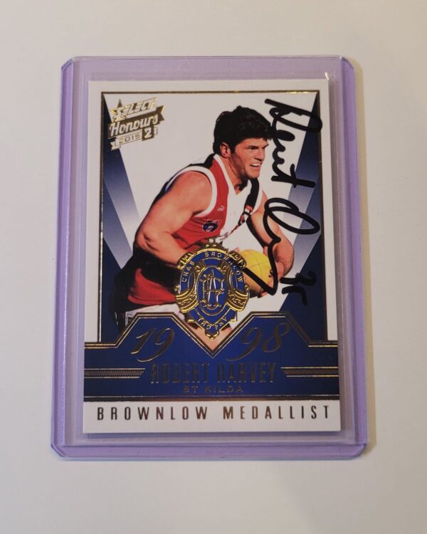 ST KILDA SAINTS ROBERT HARVEY SIGNED AFL SELECT 2015 HONOURS BROWNLOW GALLERY 1998