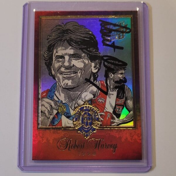ST KILDA SAINTS ROBERT HARVEY SIGNED AFL SELECT 2015 HONOURS BROWNLOW SKETCH 1998