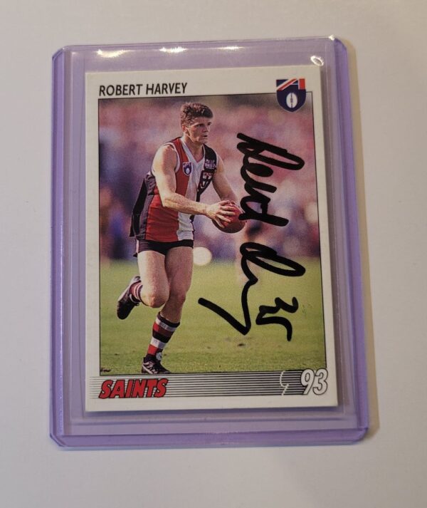 ST KILDA SAINTS - ROBERT HARVEY SIGNED AFL SELECT 1993 COMMON CARD