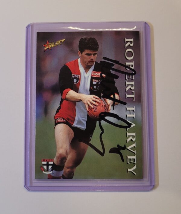 ST KILDA SAINTS - ROBERT HARVEY SIGNED AFL SELECT 1995 COMMON CARD