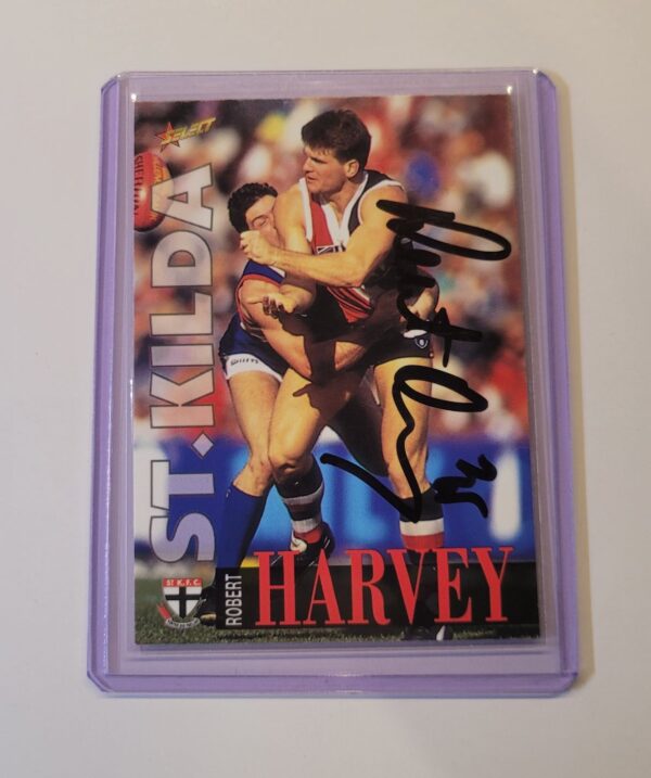 ST KILDA SAINTS - ROBERT HARVEY SIGNED AFL SELECT 1996 COMMON CARD