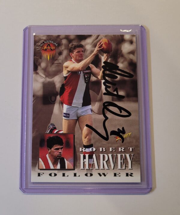 ST KILDA SAINTS - ROBERT HARVEY SIGNED AFL SELECT 1996 ALL AUSTRALIAN CARD