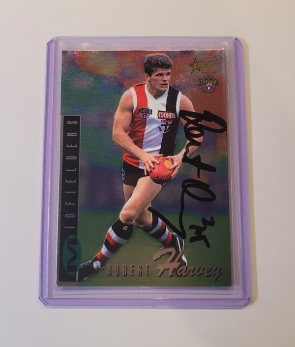 ST KILDA SAINTS - ROBERT HARVEY SIGNED AFL SELECT 1996 CLASSIC SILVER CARD