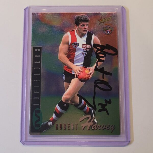 ST KILDA SAINTS - ROBERT HARVEY SIGNED AFL SELECT 1996 CLASSIC SILVER CARD