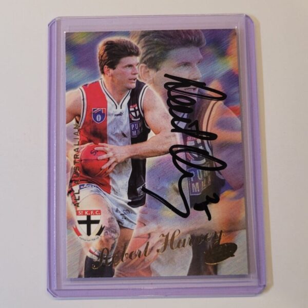 ST KILDA SAINTS - ROBERT HARVEY SIGNED AFL SELECT 2000 COMMON CARD