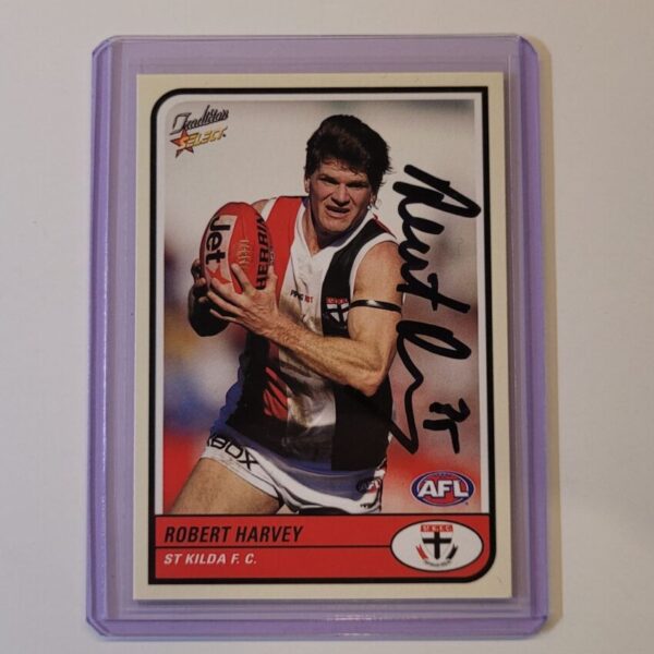 ST KILDA SAINTS - ROBERT HARVEY SIGNED AFL SELECT 2005 COMMON CARD