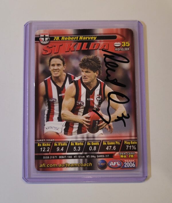 ST KILDA SAINTS - ROBERT HARVEY SIGNED AFL TEAMCOACH 2006 COMMON CARD