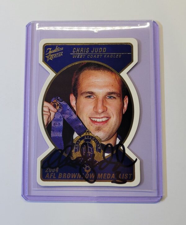 WEST COAST EAGLES - CHRIS JUDD SIGNED AFL SELECT 2005 MEDAL CARD - BROWNLOW
