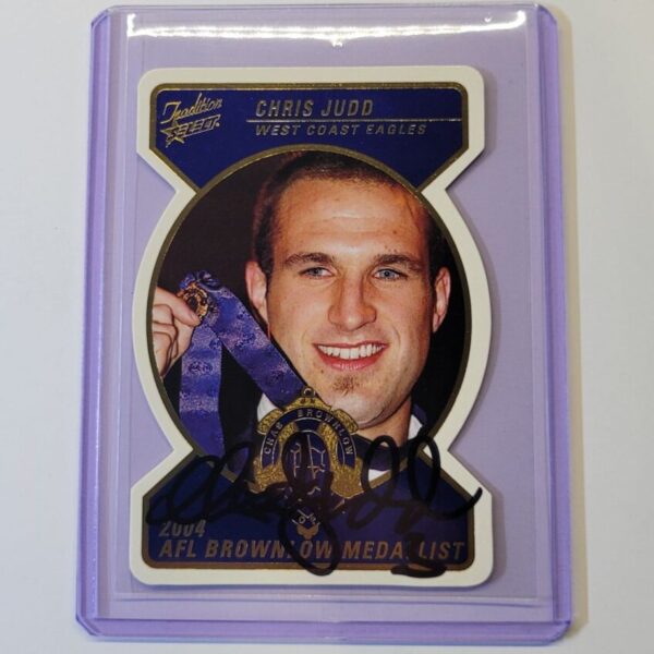 WEST COAST EAGLES - CHRIS JUDD SIGNED AFL SELECT 2005 MEDAL CARD - BROWNLOW