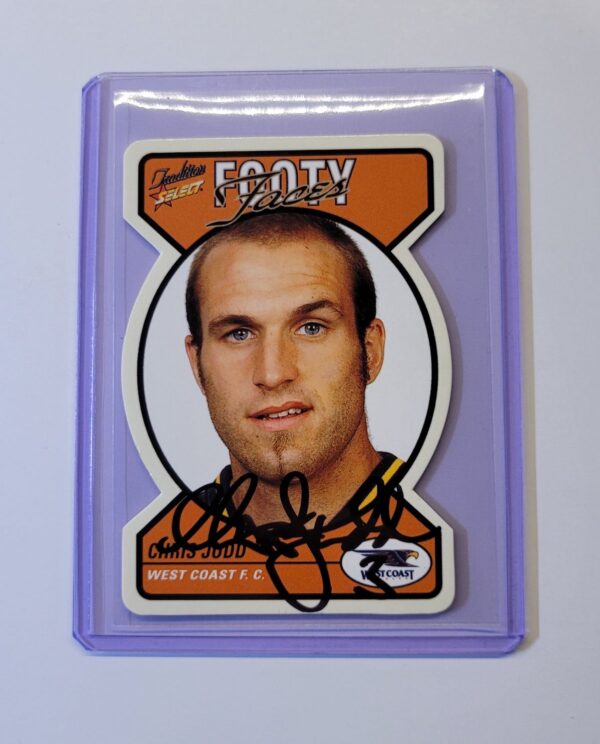 WEST COAST EAGLES - CHRIS JUDD SIGNED AFL SELECT 2005 DIECUT FOOTY FACE CARD
