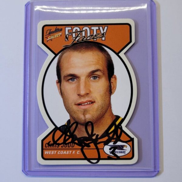 WEST COAST EAGLES - CHRIS JUDD SIGNED AFL SELECT 2005 DIECUT FOOTY FACE CARD