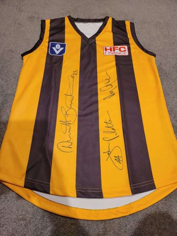 DERMOTT BRERETON GARY AYRES & JOHN PLATTEN HAND SIGNED HAWTHORN JUMPER - Image 2