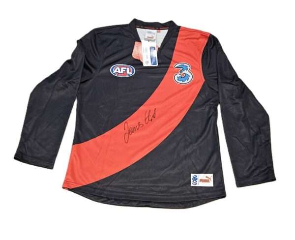 JAMES HIRD HAND SIGNED ESSENDON BOMBERS AFL FOOTBALL JUMPER RARE JUMPER LONG SLEEVE