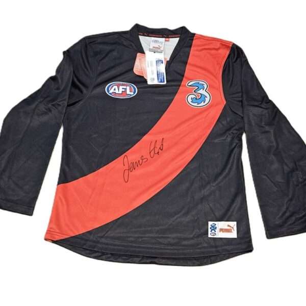 JAMES HIRD HAND SIGNED ESSENDON BOMBERS AFL FOOTBALL JUMPER RARE JUMPER LONG SLEEVE