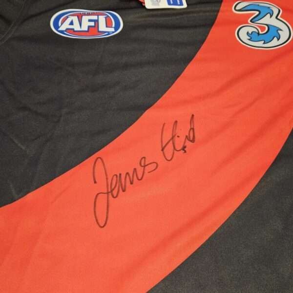 JAMES HIRD HAND SIGNED ESSENDON BOMBERS AFL FOOTBALL JUMPER RARE JUMPER LONG SLEEVE