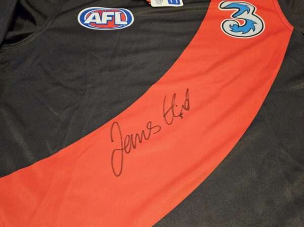 JAMES HIRD HAND SIGNED ESSENDON BOMBERS AFL FOOTBALL JUMPER RARE JUMPER LONG SLEEVE - Image 2