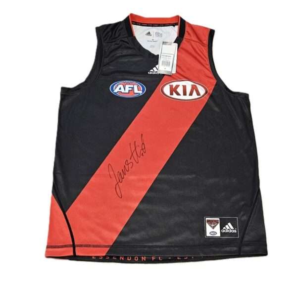 JAMES HIRD HAND SIGNED ESSENDON BOMBERS AFL FOOTBALL JUMPER RARE JUMPER