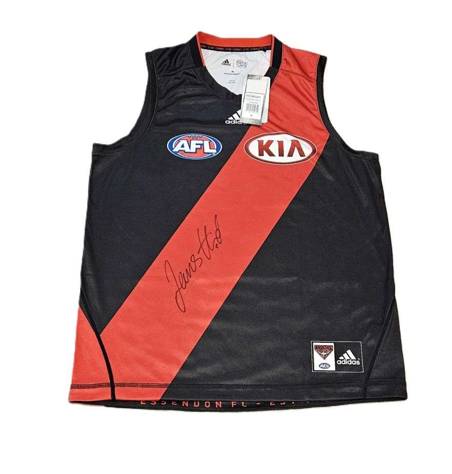 JAMES HIRD HAND SIGNED ESSENDON BOMBERS AFL FOOTBALL JUMPER RARE JUMPER ...