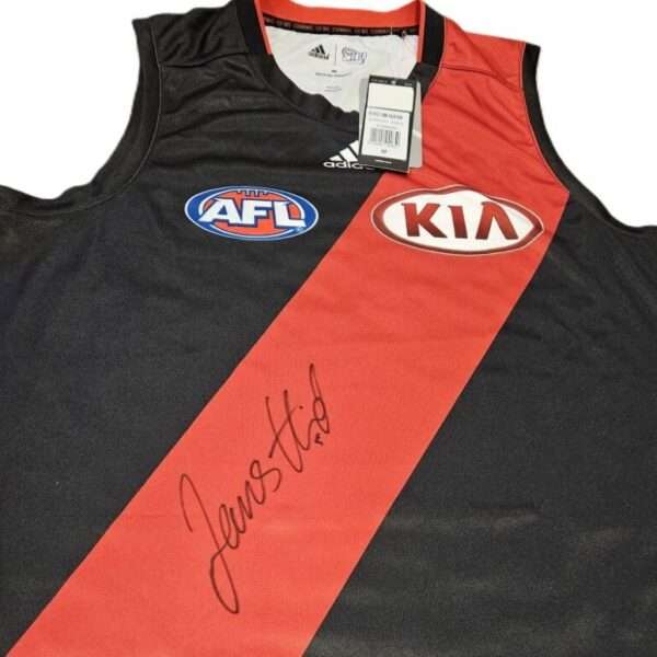 JAMES HIRD HAND SIGNED ESSENDON BOMBERS AFL FOOTBALL JUMPER RARE JUMPER