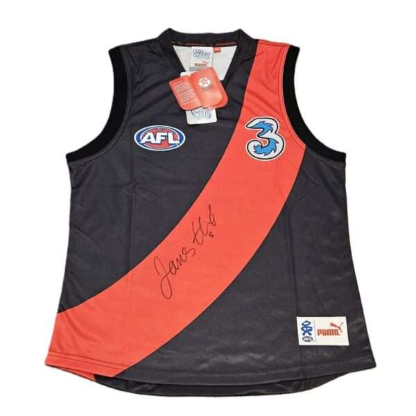 JAMES HIRD HAND SIGNED ESSENDON BOMBERS AFL FOOTBALL JUMPER SHORT SLEEVE 3 MOBILE