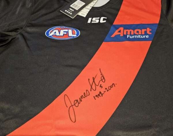 JAMES HIRD HAND SIGNED ESSENDON BOMBERS AFL FOOTBALL JUMPER LONG SLEEVE RARE - Image 2