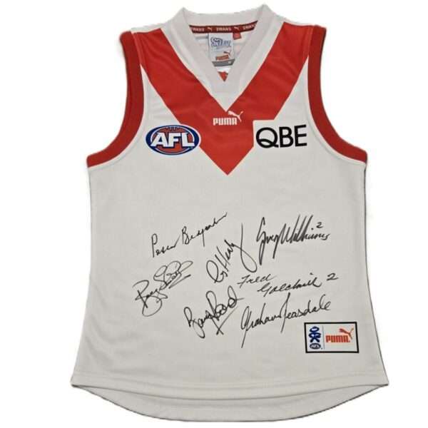 SOUTH MELBOURNE SYDNEY HERITAGE JUMPER SIGNED BROWNLOW SKILTON